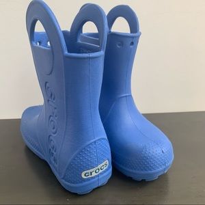 Crocs rain boots. Blue. Toddler size 9.